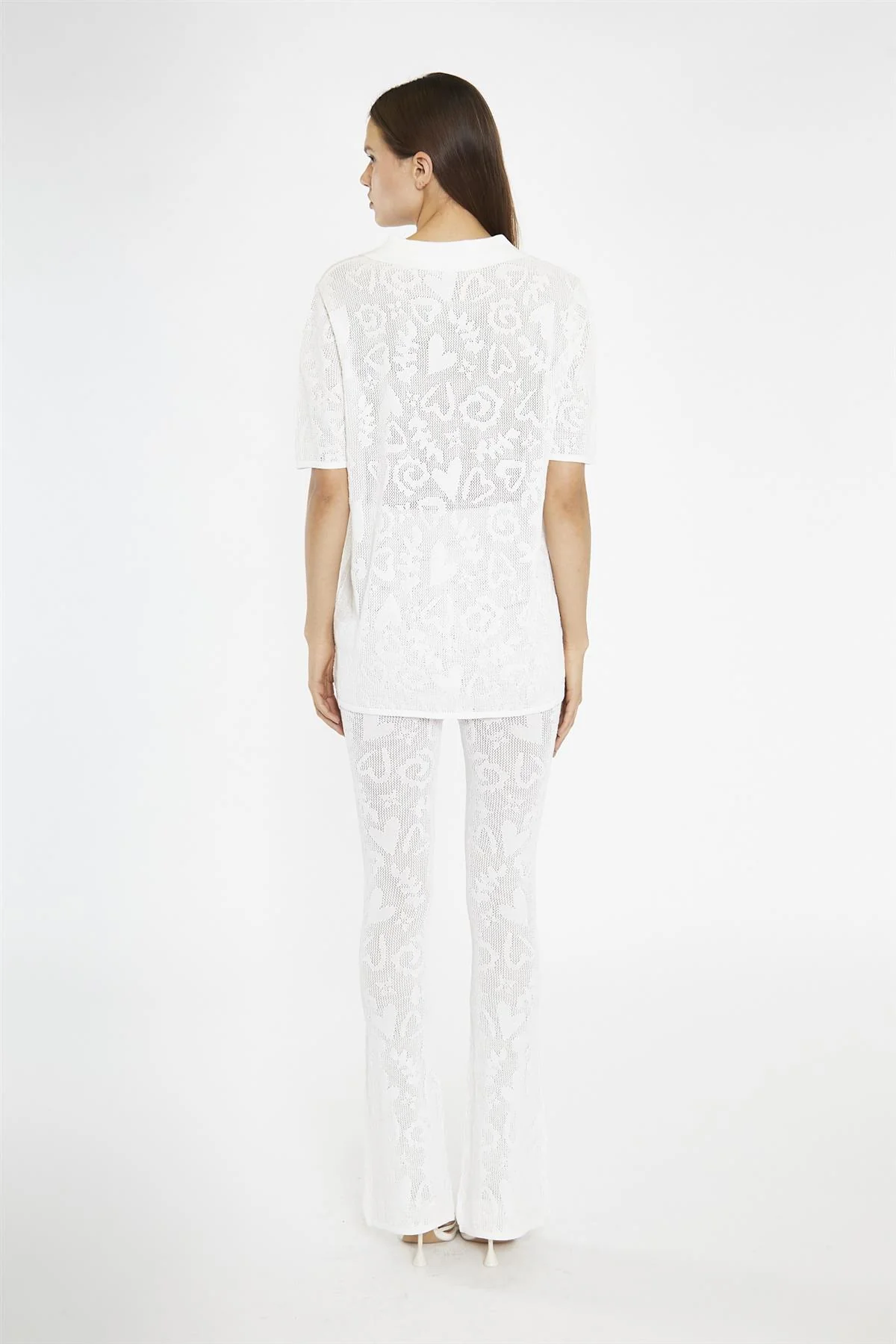 White-Textured Knit-Top - Image 2