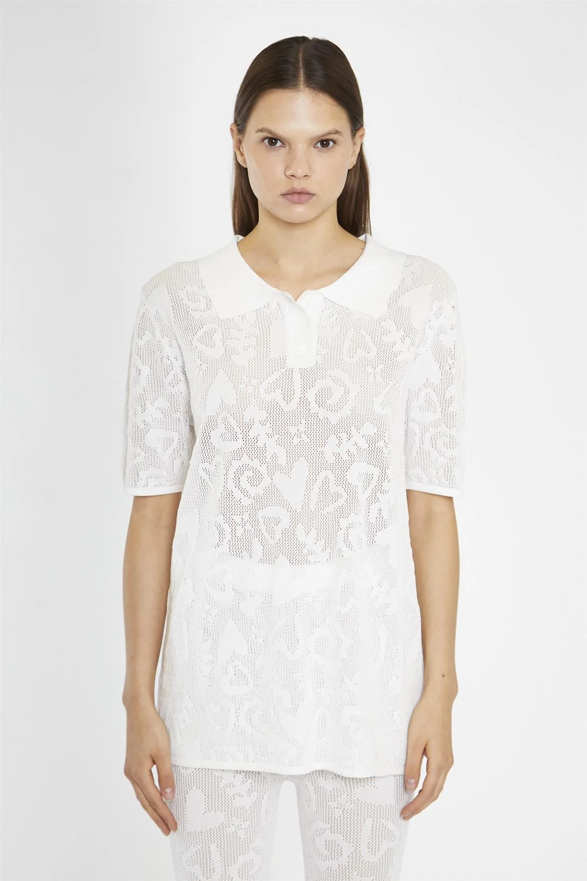 White-Textured Knit-Top - Image 3