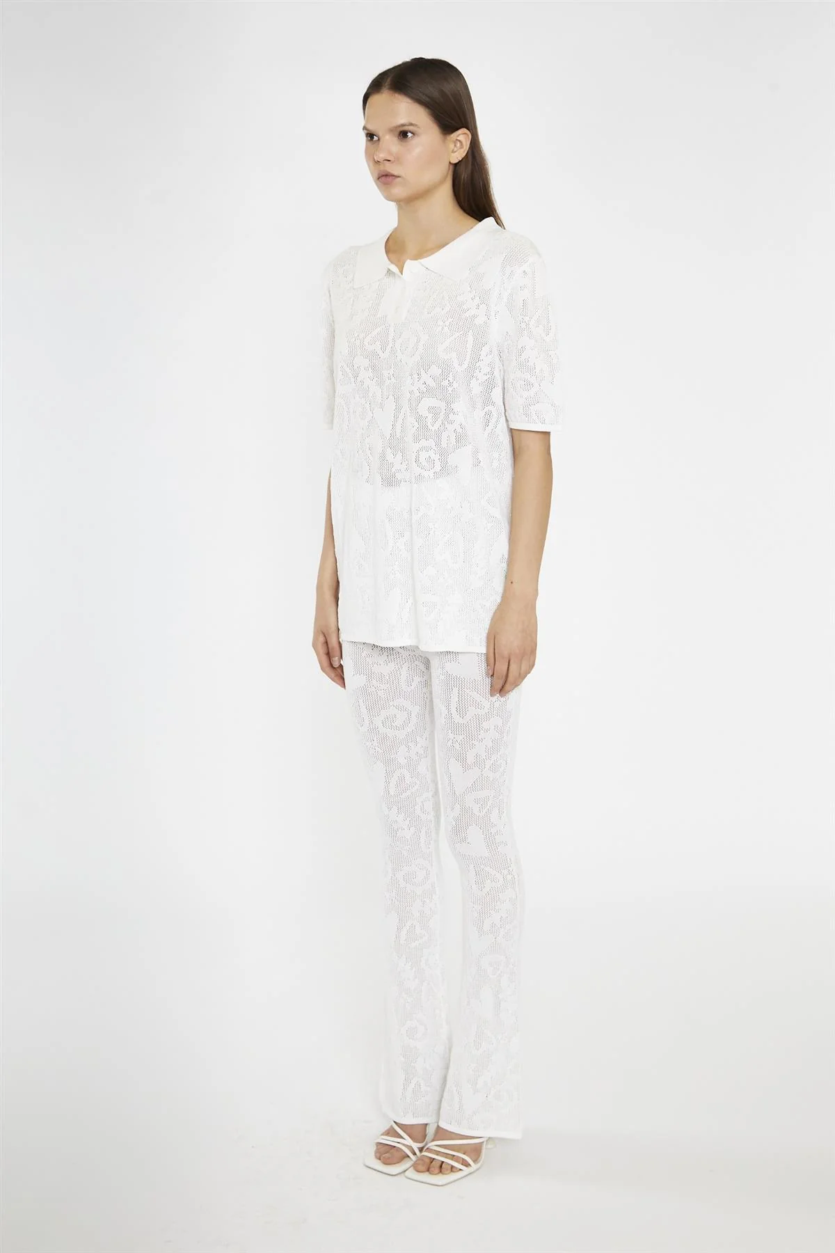 White-Textured Knit-Top - Image 4