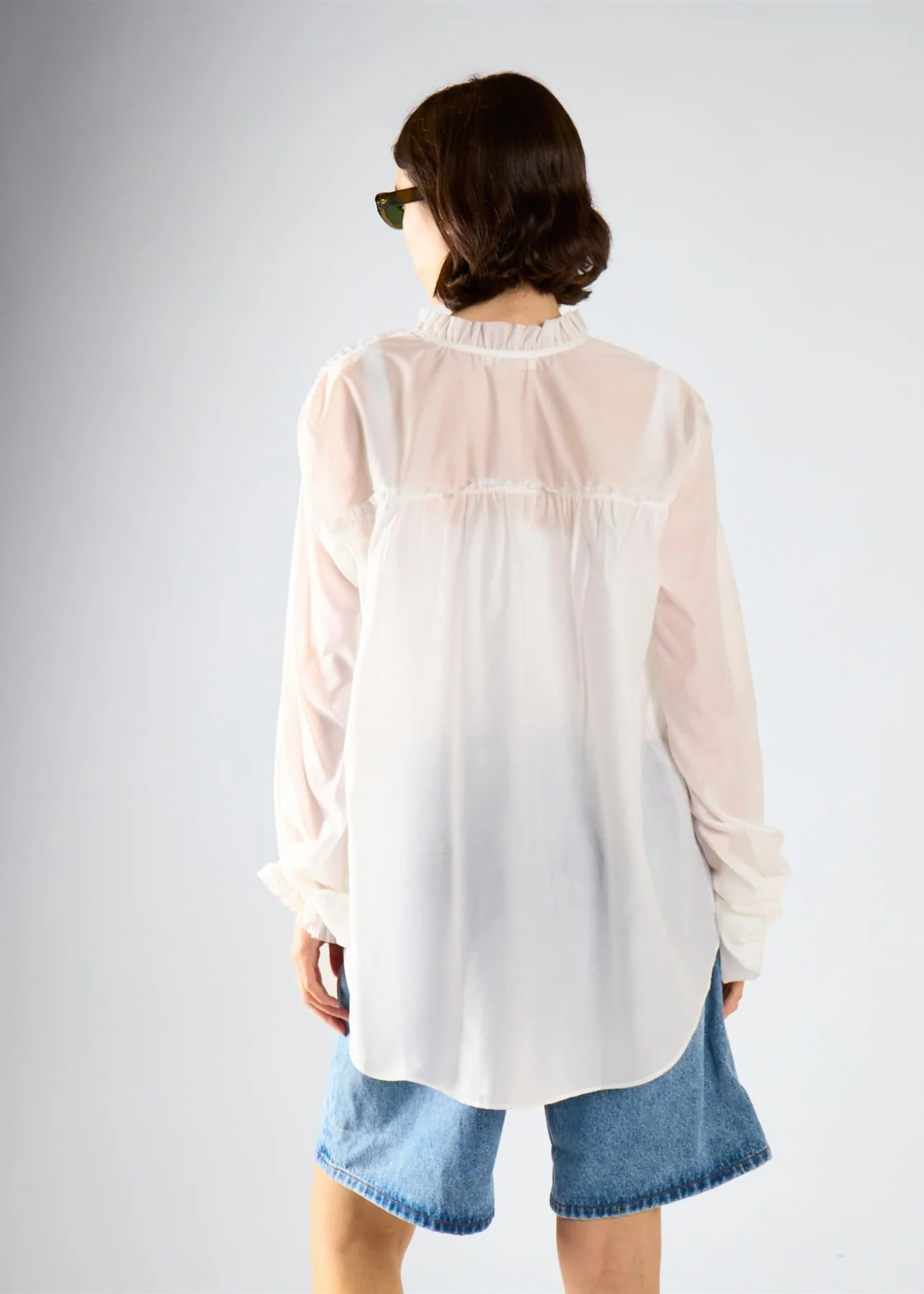 White Tie Chiffon Blouse - Image 2