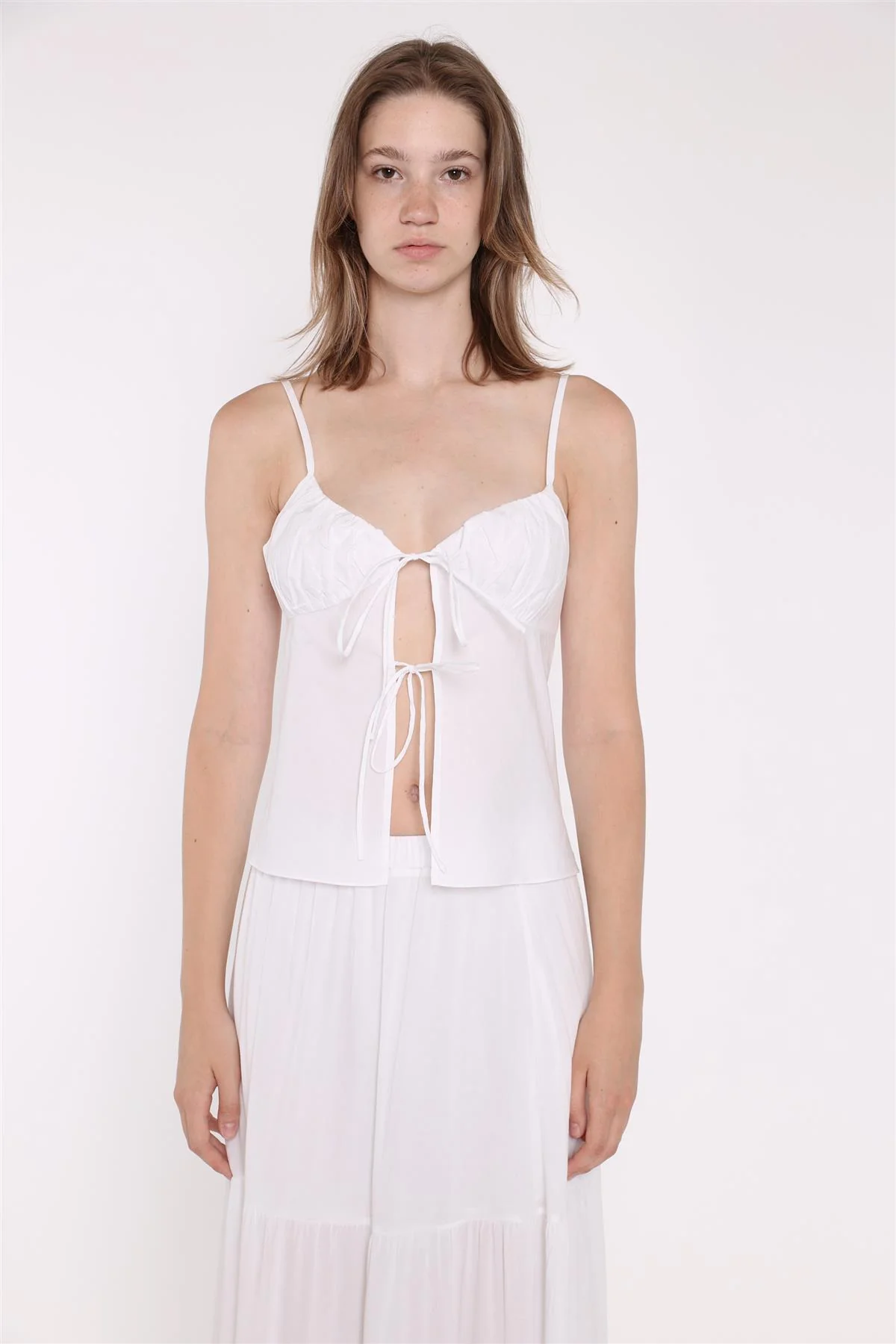 White Tie-Front Top - Image 3