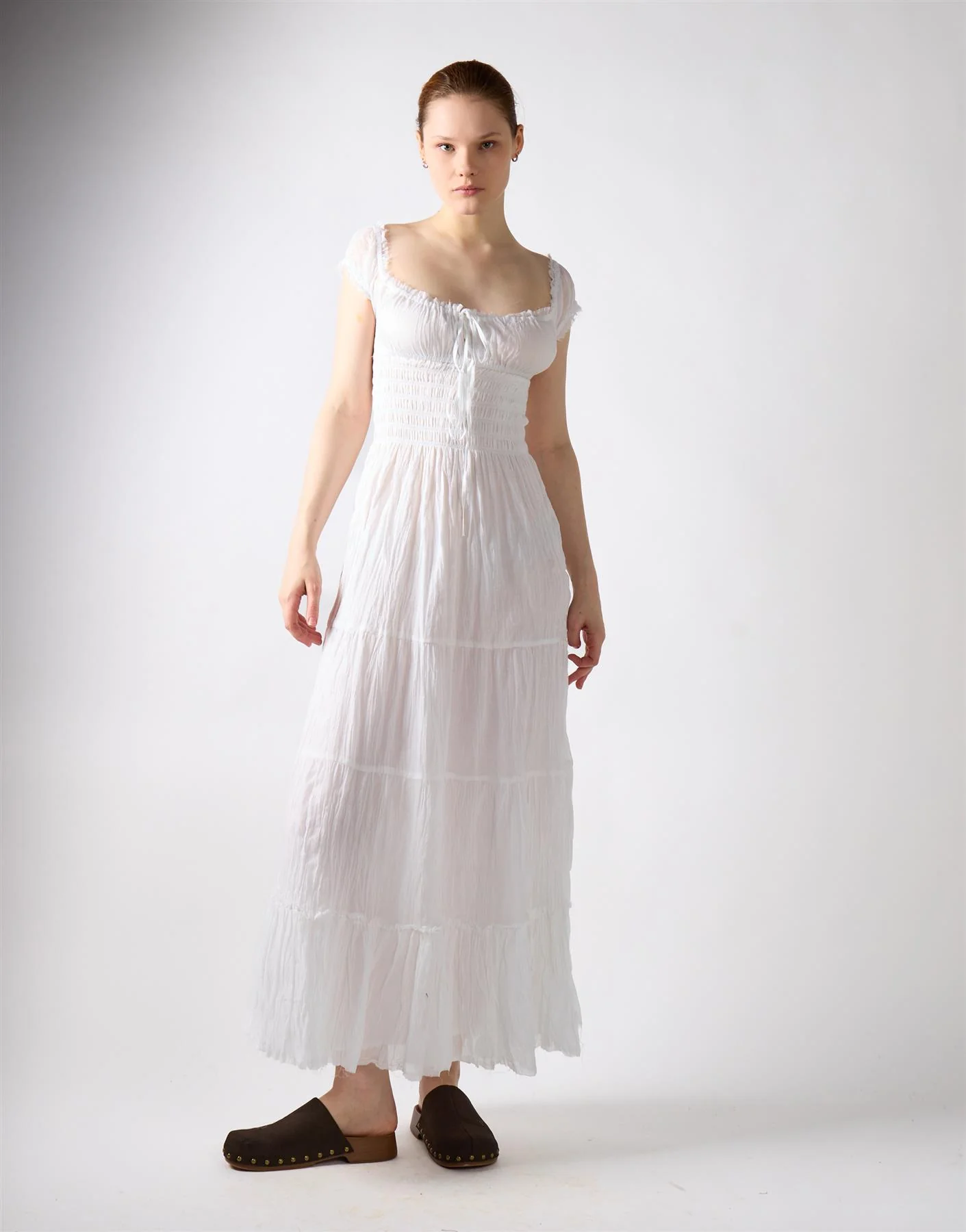 White Tiered Maxi Dress - Image 2