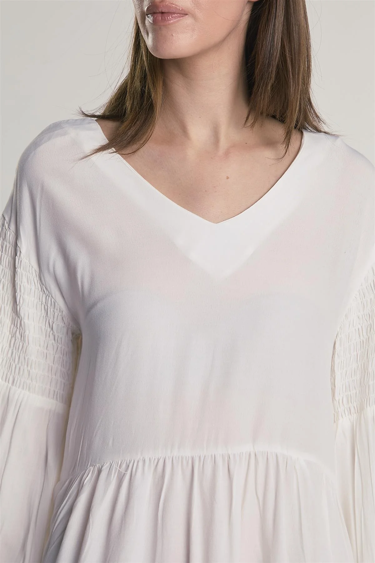 White Tiered Midi-Dress - Image 4