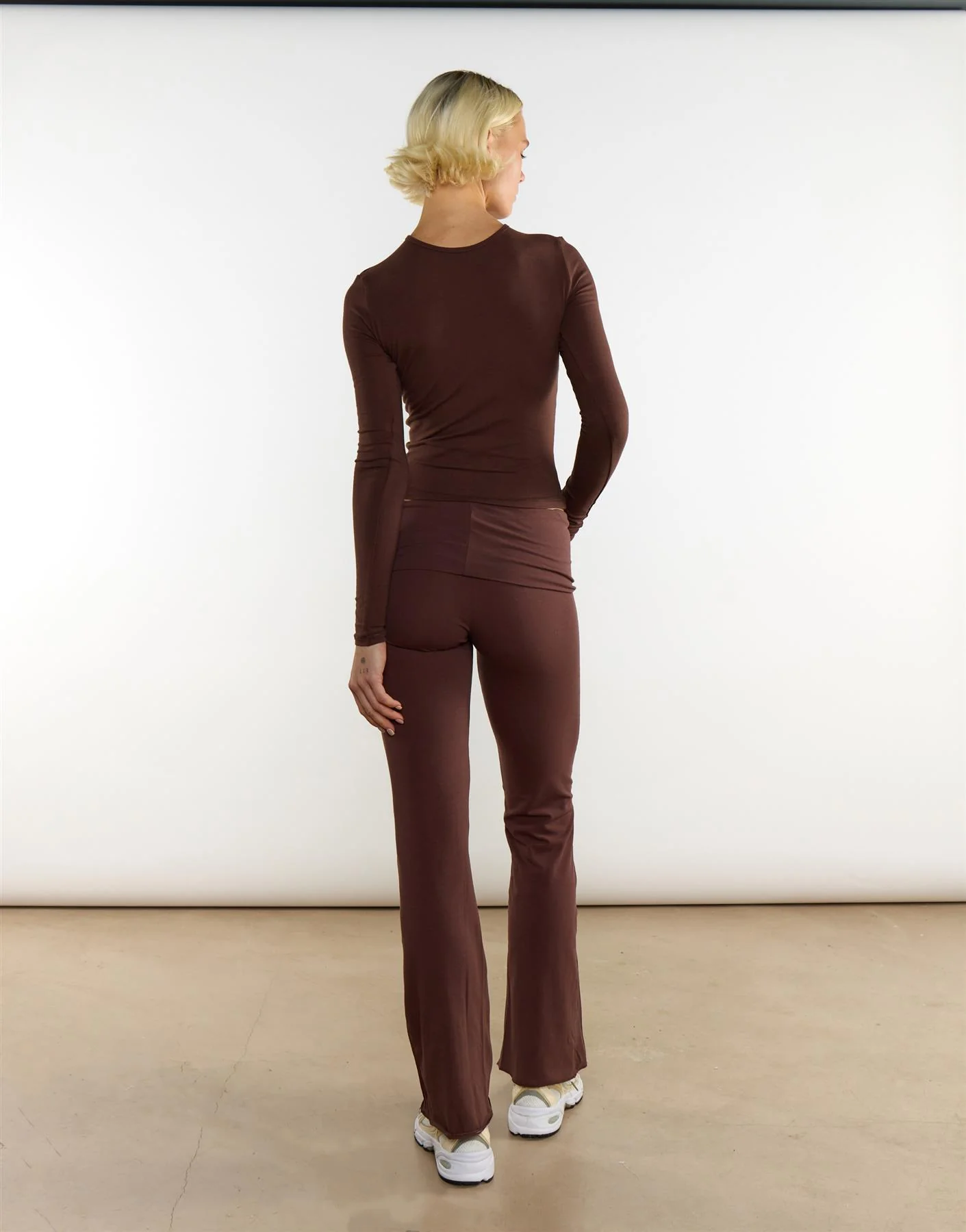 Wide Leg Trousers - Coffee - Image 2