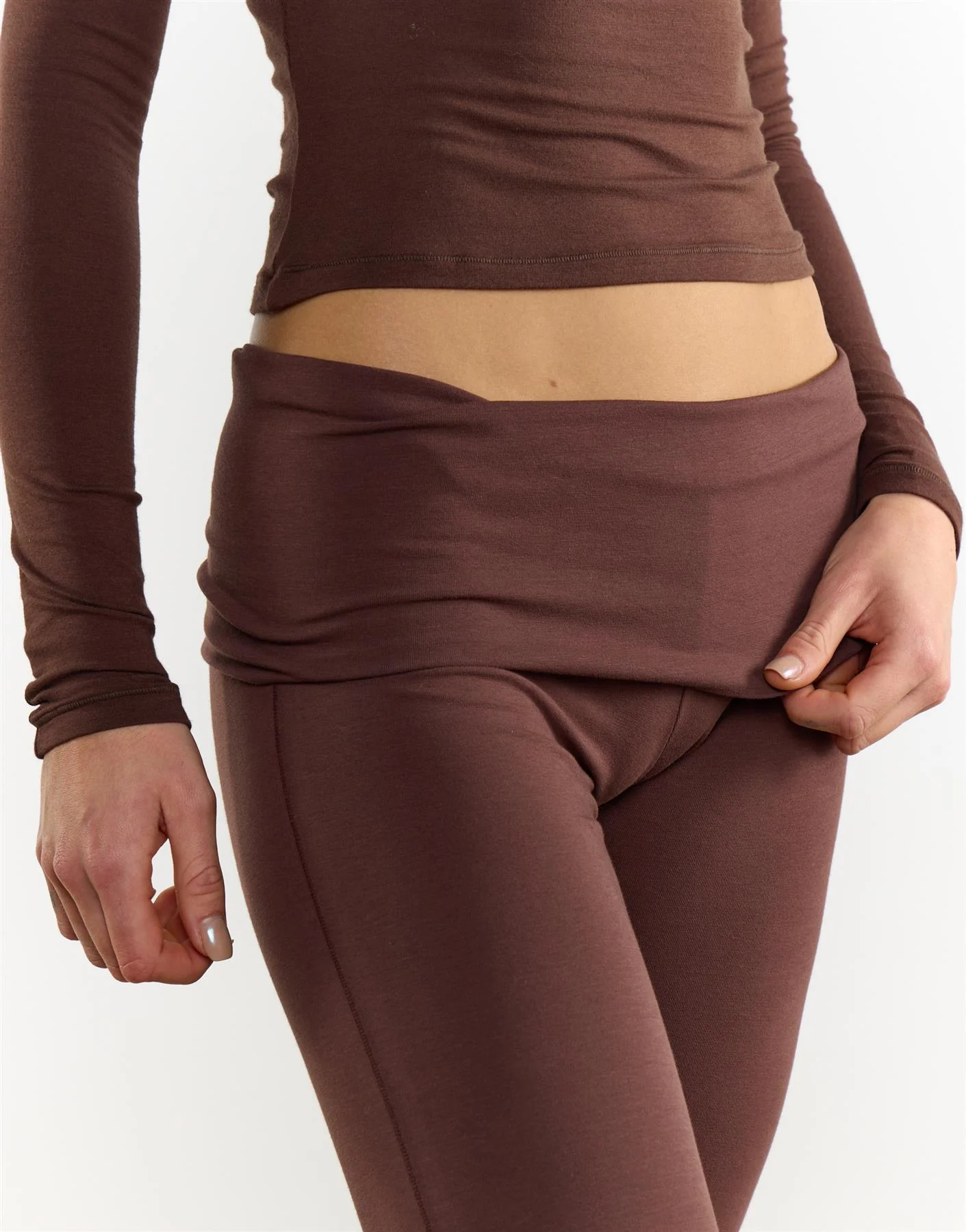 Wide Leg Trousers - Coffee - Image 3