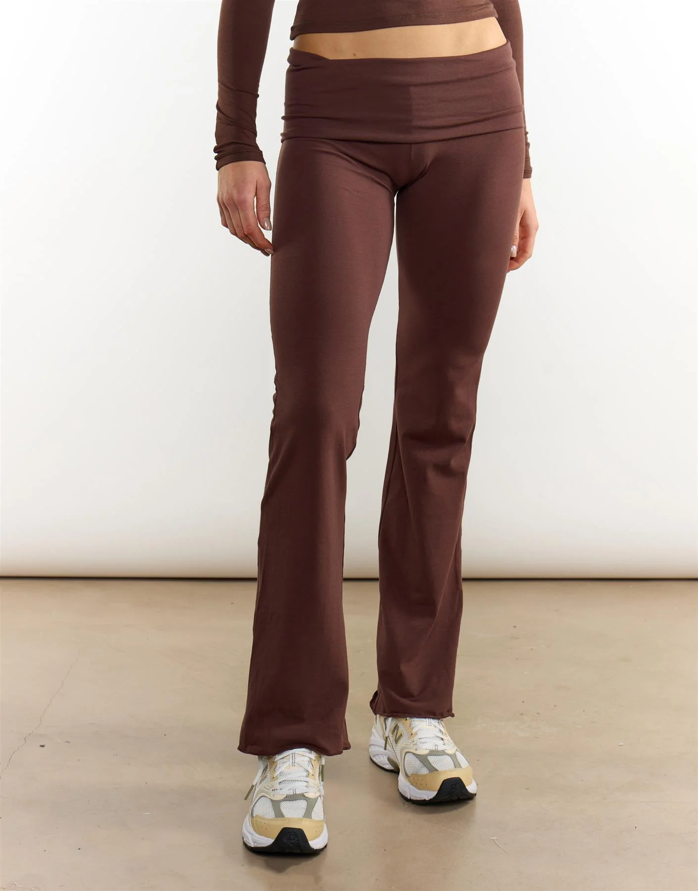 Wide Leg Trousers - Coffee - Image 4