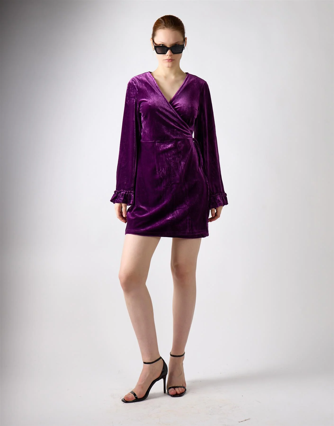 Wine Mini Wrap Dress - Image 2