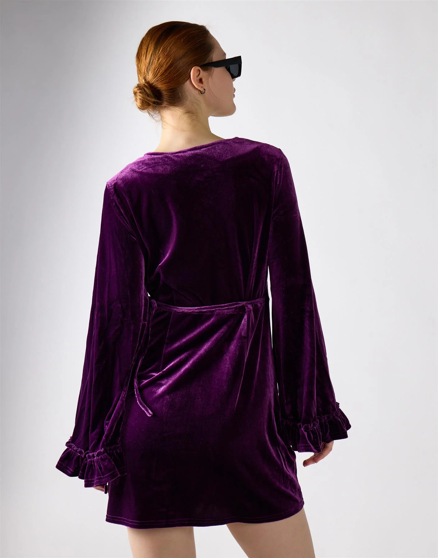 Wine Mini Wrap Dress - Image 4