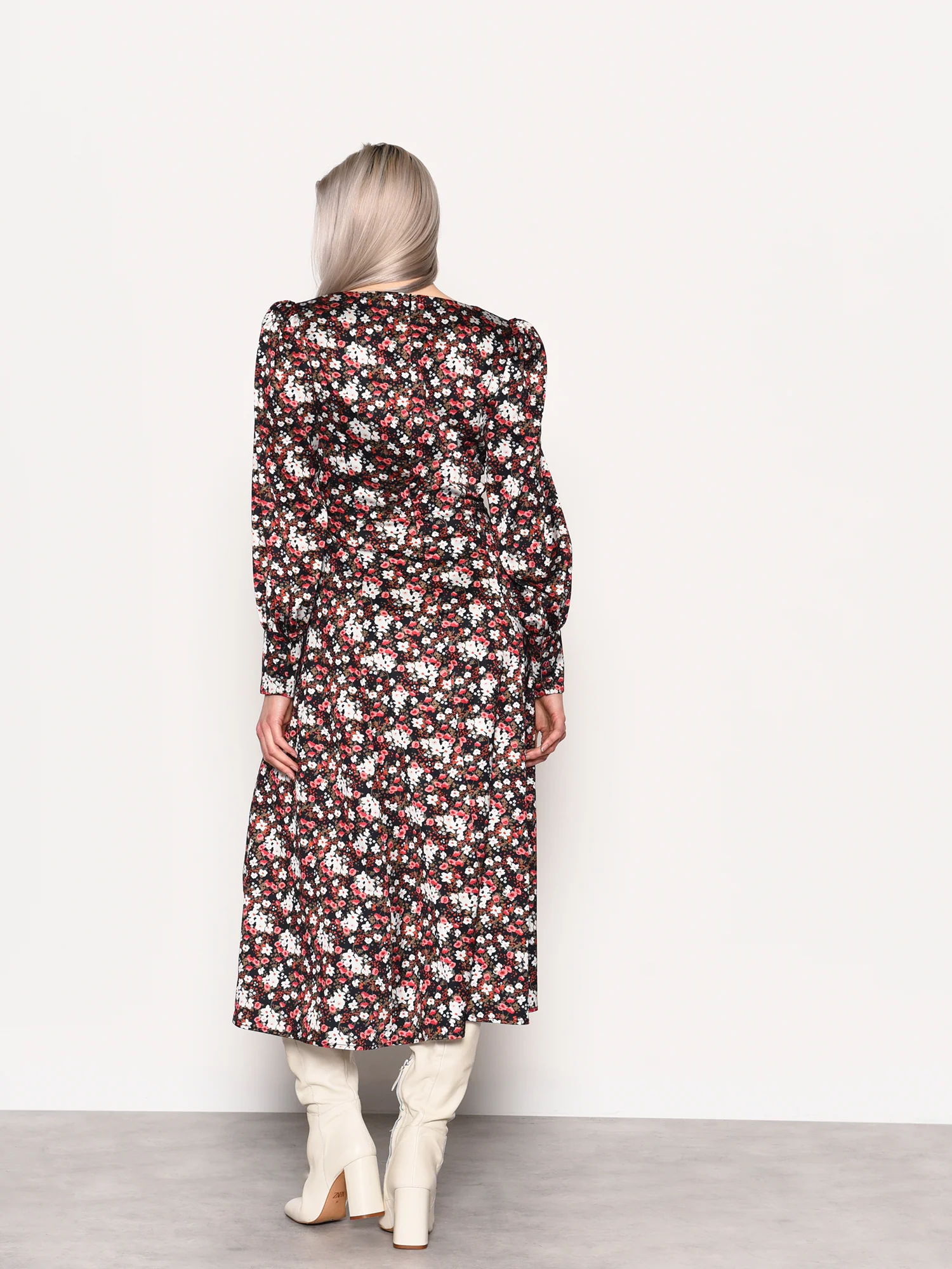 Glamorous Winter Ditsy Floral Side Split Midi Dress - Image 3
