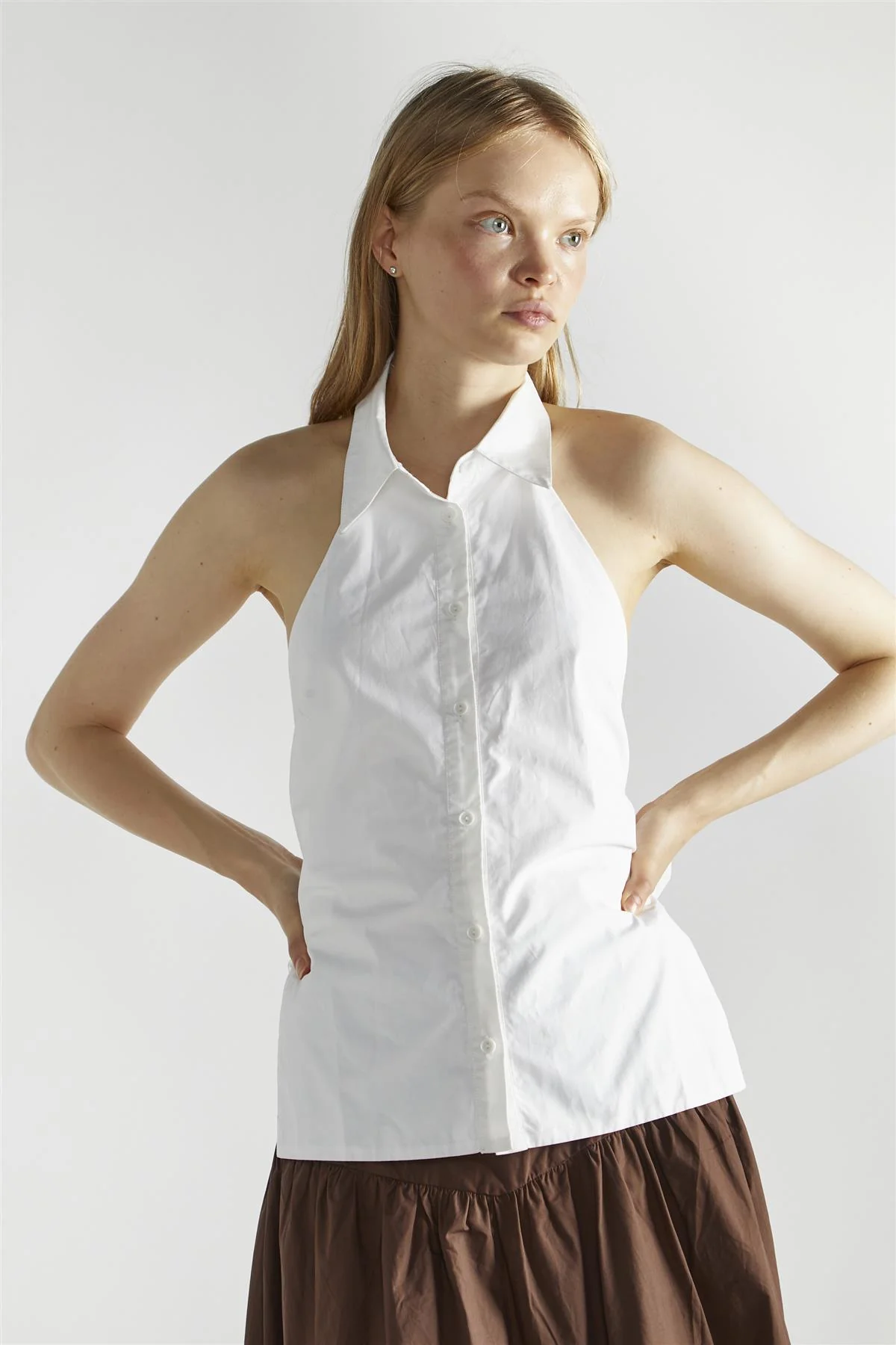 Women's White Tie Back Tops - Image 3